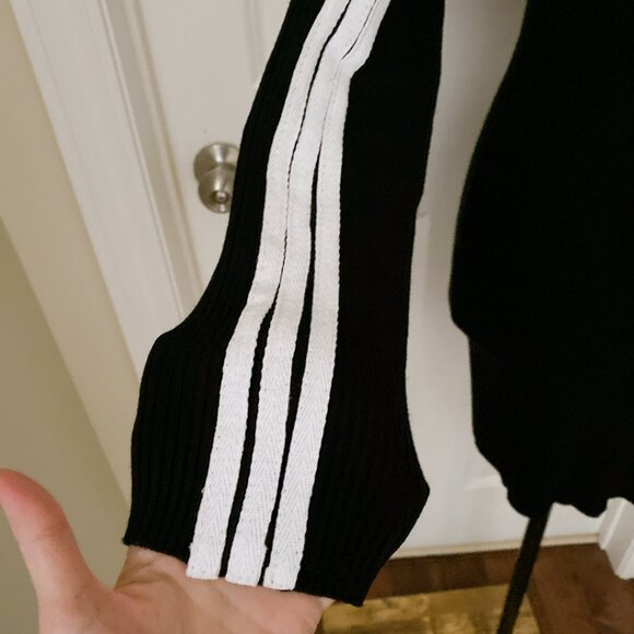 NWT Women Long Knee High Crew Neck Stripped Bodycon Knitted Sporty Casual Dress - Picture 2 of 7